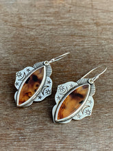 Load image into Gallery viewer, Montana agate star and moon earrings
