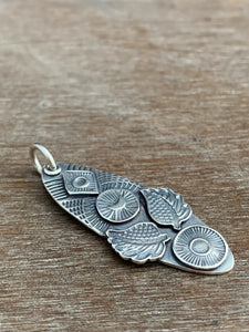 Sterling silver winged moon pendant