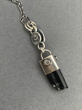 Load image into Gallery viewer, Tanzanite and black tourmaline crystal necklace
