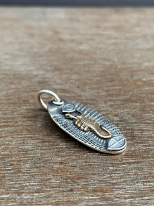 Sterling silver and bronze scorpion pendant
