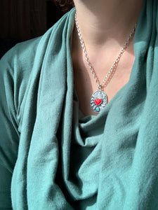 Rosarita and turquoise Sacred Heart Pendant