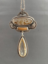 Load image into Gallery viewer, Faceted Scapolite with fossilized mammoth, and dendritic agate
