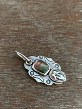 Load image into Gallery viewer, Watermelon tourmaline leaf charm
