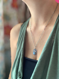 Kazakhstan lavender turquoise charm necklace