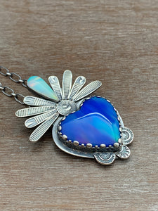 Nova opal sacred heart pendant