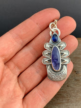 Load image into Gallery viewer, Tanzanite with Kyanite Shield pendant
