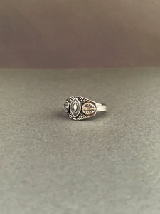 Small size 7 Eye and feather ring