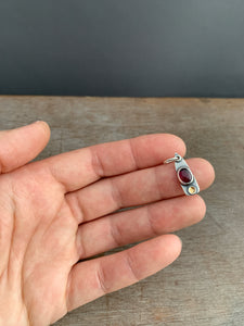 Tiny Garnet Charm with 24k Keum Boo