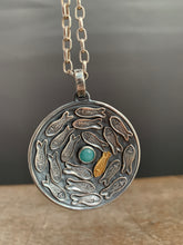 Load image into Gallery viewer, Silver fish parable pendant with Amazonite
