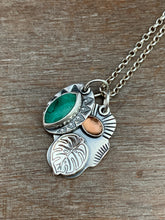 Load image into Gallery viewer, Monstera Charm Set with Turquoise and Tourmaline
