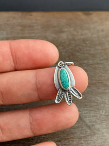 Tiny Turquoise Feather Charm