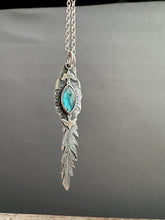 Load image into Gallery viewer, Cast Feather and Apatite Bird Charm
