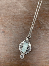 Load image into Gallery viewer, Aquamarine “ice” crystal charm pendant
