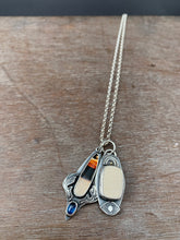Load image into Gallery viewer, Fossilized Wooly Mammoth and Montana Agate Charm Set
