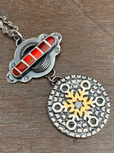 Load image into Gallery viewer, Red and white Candy Cane Snowflake Pendant
