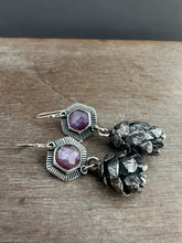 Load image into Gallery viewer, Sapphire and cedar cone earrings
