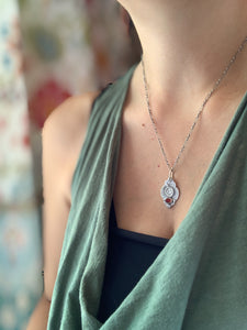 Hessonite garnet charm necklace