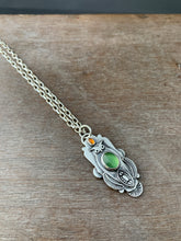 Load image into Gallery viewer, Owl pendant #11 - Serpentine and Citrine
