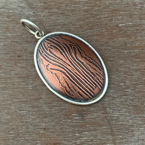 Etched Copper Pendant 4 - Medium Size