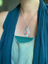 Load image into Gallery viewer, Owl pendant #9 - Rosarita Moon and Citrine
