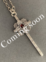 Load image into Gallery viewer, Large faceted garnet cross
