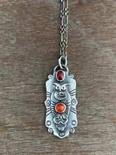 Load image into Gallery viewer, Owl pendant #15 -garnet and carnelian
