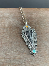 Load image into Gallery viewer, Net Jasper Amazonite and Citrine sacred heart pendant
