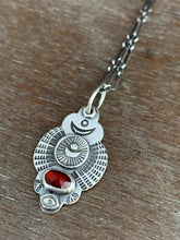Load image into Gallery viewer, Hessonite garnet charm necklace
