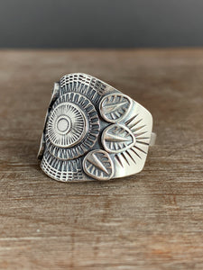 Sun and feather ring size 9