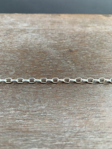 Add a chain to a necklace, Medium sterling chain, 3.2mm Oval Rolo Chain
