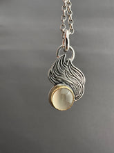 Load image into Gallery viewer, White moonstone flame pendant
