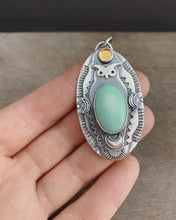 Load image into Gallery viewer, Variscite Owl Pendant
