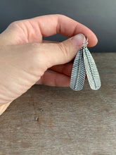Load image into Gallery viewer, Medium/Small Stamped silver earrings
