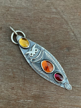Load image into Gallery viewer, Garnet and Topaz Owl Pendant
