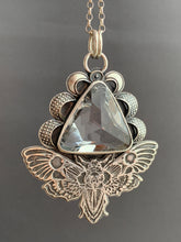 Load image into Gallery viewer, Moth pendant with vintage Swarovski Crystal prism
