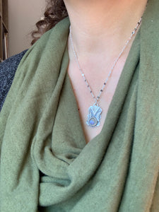 Purple Labradorite charm necklace set