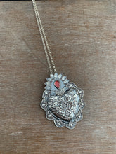 Load image into Gallery viewer, Garnet Sacred Heart pendant 2
