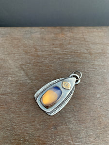Opalite glass with 24k gold keum boo pendant
