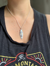 Load image into Gallery viewer, Owl pendant #20 - Labradorite and Rainbow Moonstone
