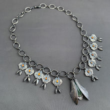 Load image into Gallery viewer, Cicada Wing and Lilac Pod Elaborate Necklace
