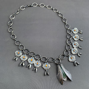 Cicada Wing and Lilac Pod Elaborate Necklace