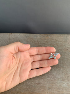 Small carnelian stamped bird pendant