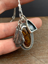Load image into Gallery viewer, Melody stone, Cicada wings, and Moonstone charms
