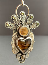 Load image into Gallery viewer, Montana agate sacred heart pendant
