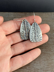 Small Stamped silver earrings