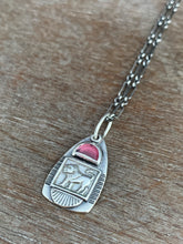 Load image into Gallery viewer, Garnet lion charm necklace
