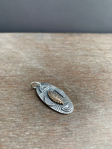 Sterling silver bronze eye pendant