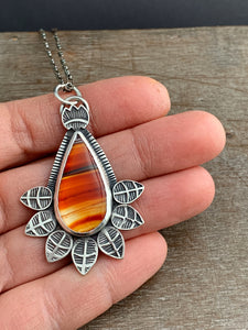 Agate with sunset colors pendant
