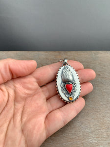 Our lady of Guadalupe and sacred heart double sided necklace