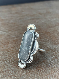 Pyrite in quartz with moon accents size 7